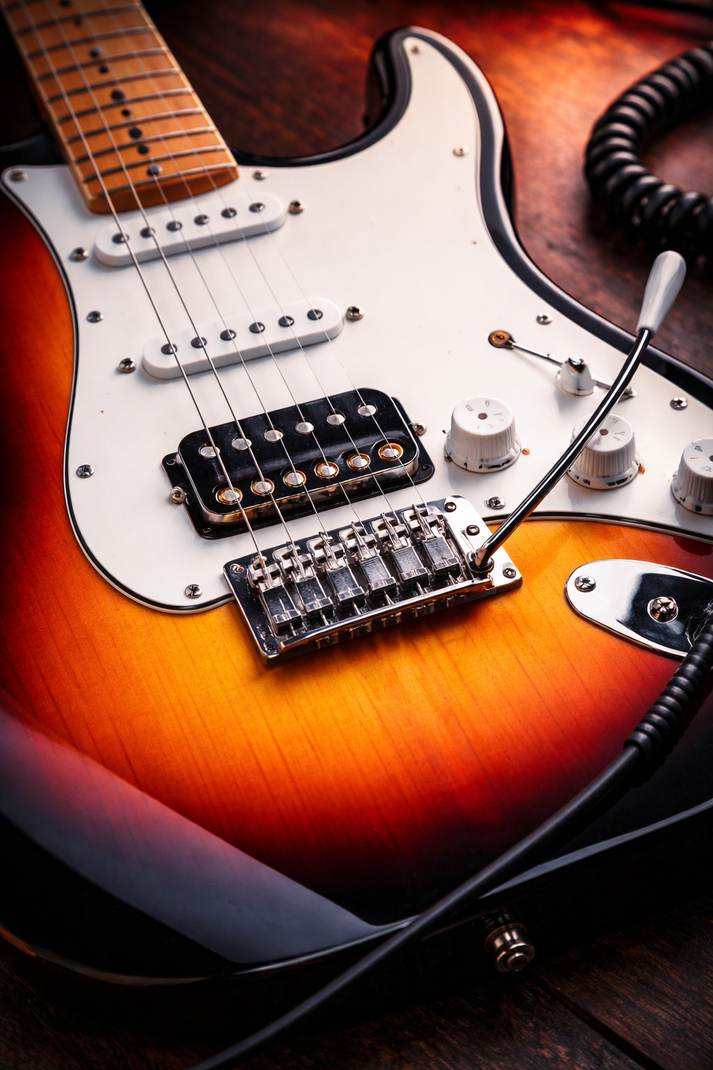 Illustration showing why many guitars use a bridge humbucker.